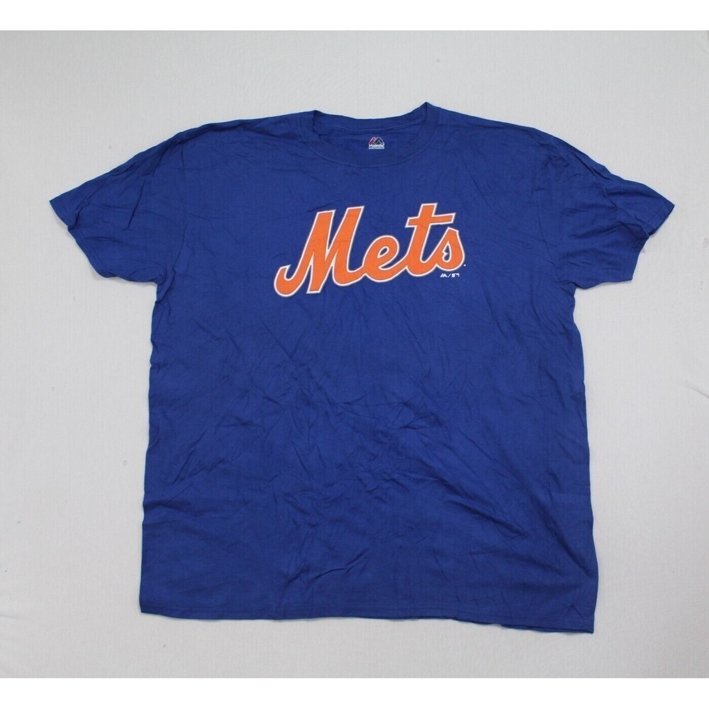 Majestic New York Mets Shirt Mens XXL Blue Good MLB Baseball Graphic Tee